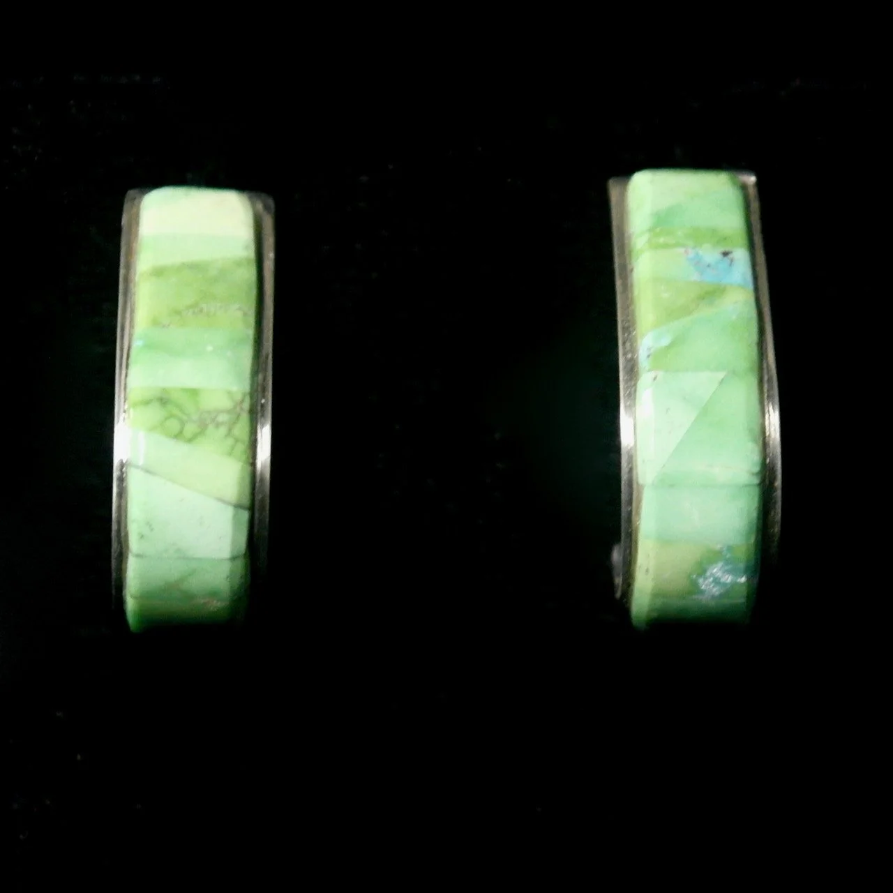 60-767 Sterling Silver with Calico Lake Turquoise Post Earrings $990..jpeg