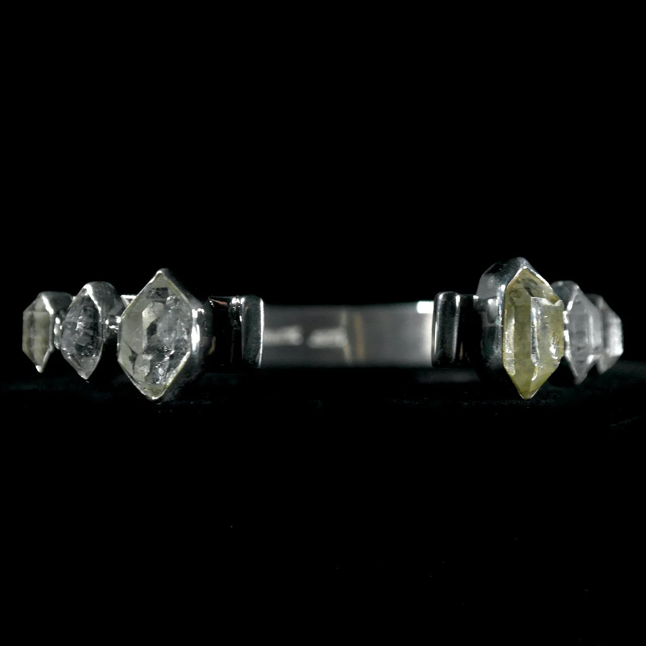 50-1005 Lilly Barrack Sterling Silver with 6-Stone Herkimer Diamond Open Cuff Bracelet $645.jpeg