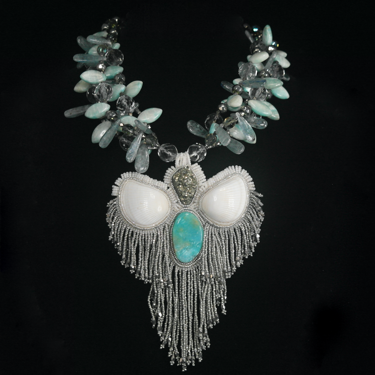78-153 Pyrite, Shell, Turquoise and beads Necklace $2100.png