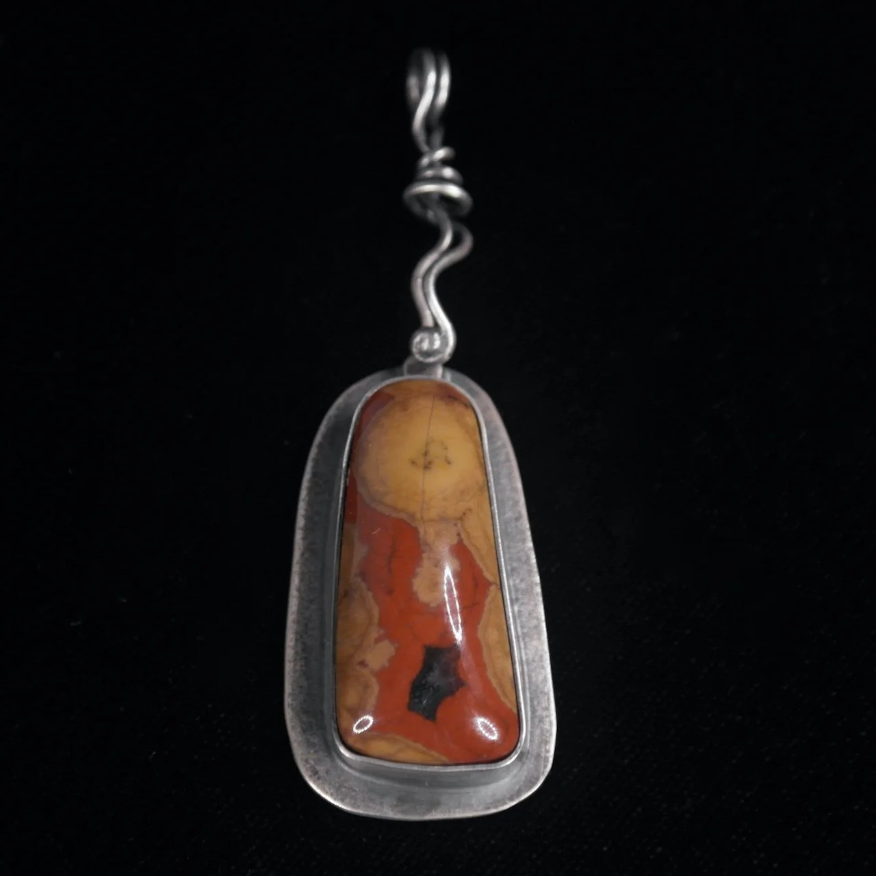 45-1072 Fine Silver and Jasper Pendant $158.jpeg