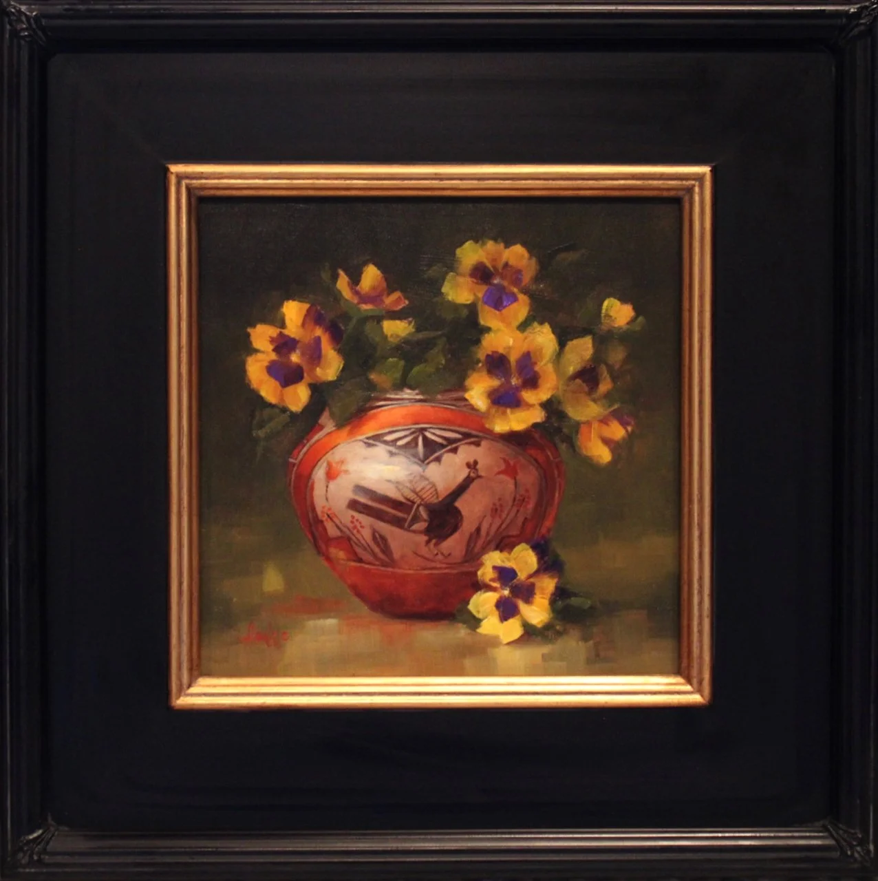 Zia Pot w Pansies-framed.jpg