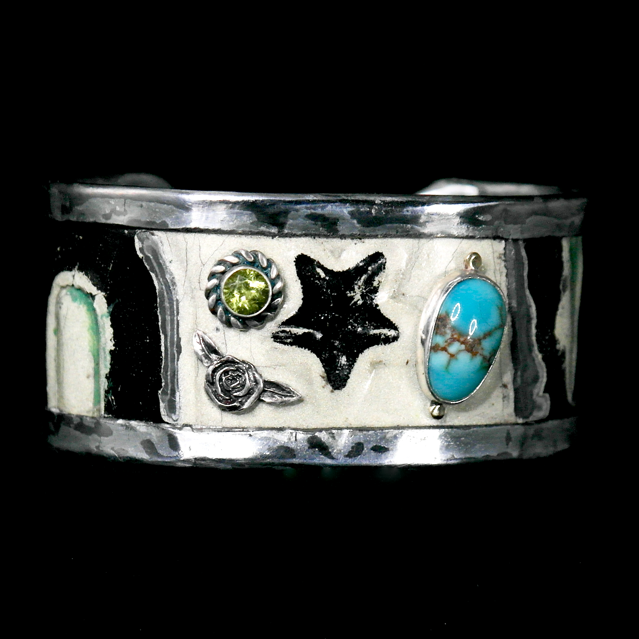 182-130 Sterling Silver:Gold with Turquoise TX License Plate Bracelet $750.png