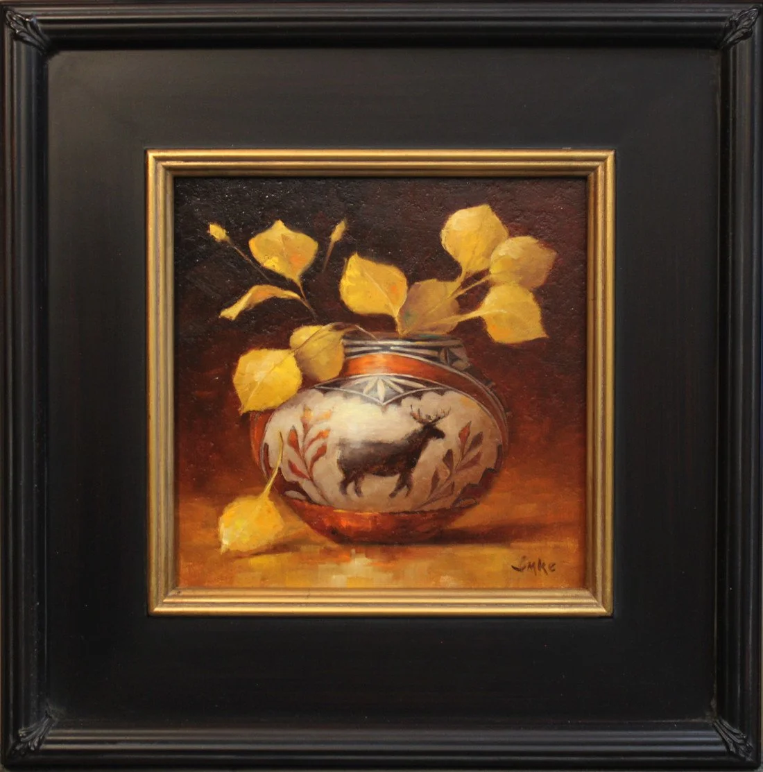Rainbow Pow w Aspen Leaves-framed.JPG