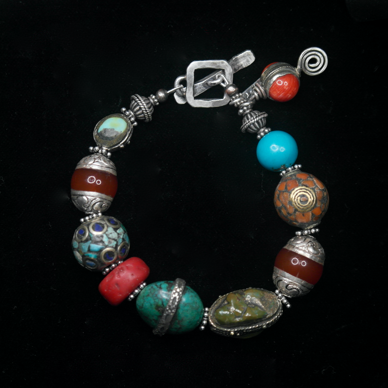 45-1084 Fine Silver with Ethnic Bead Bracelet $495.png