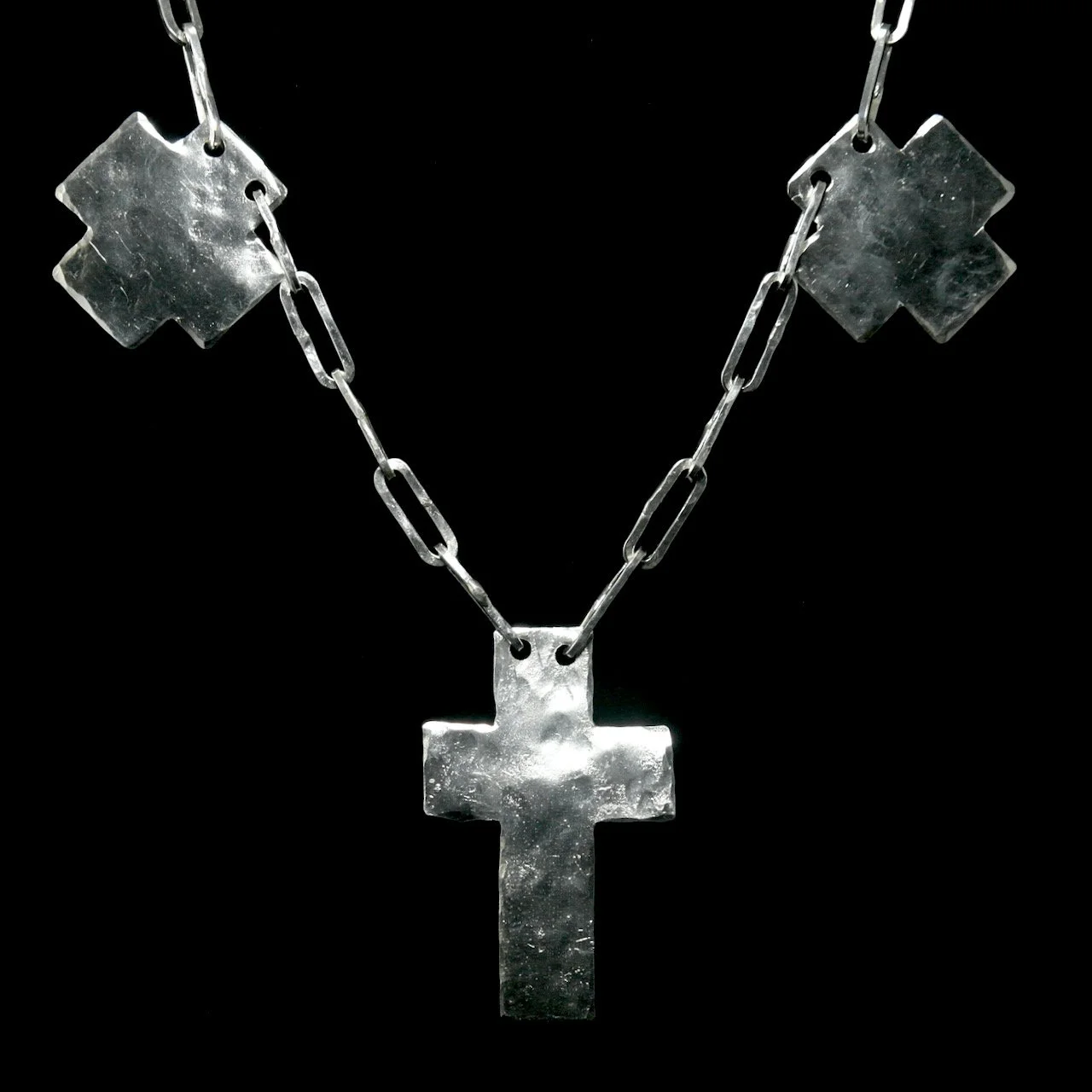 56-1323 Ingot Silver 3-Cross Station Link Necklace 26.5%22 $1695.jpeg