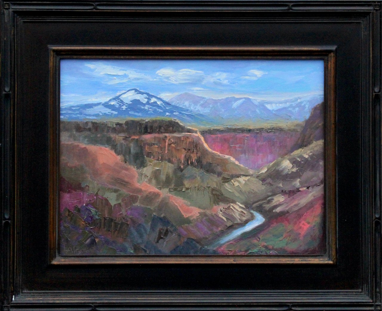 107-104 Lorraine Alexander "Taos on the Rain" $1500-framed.jpeg