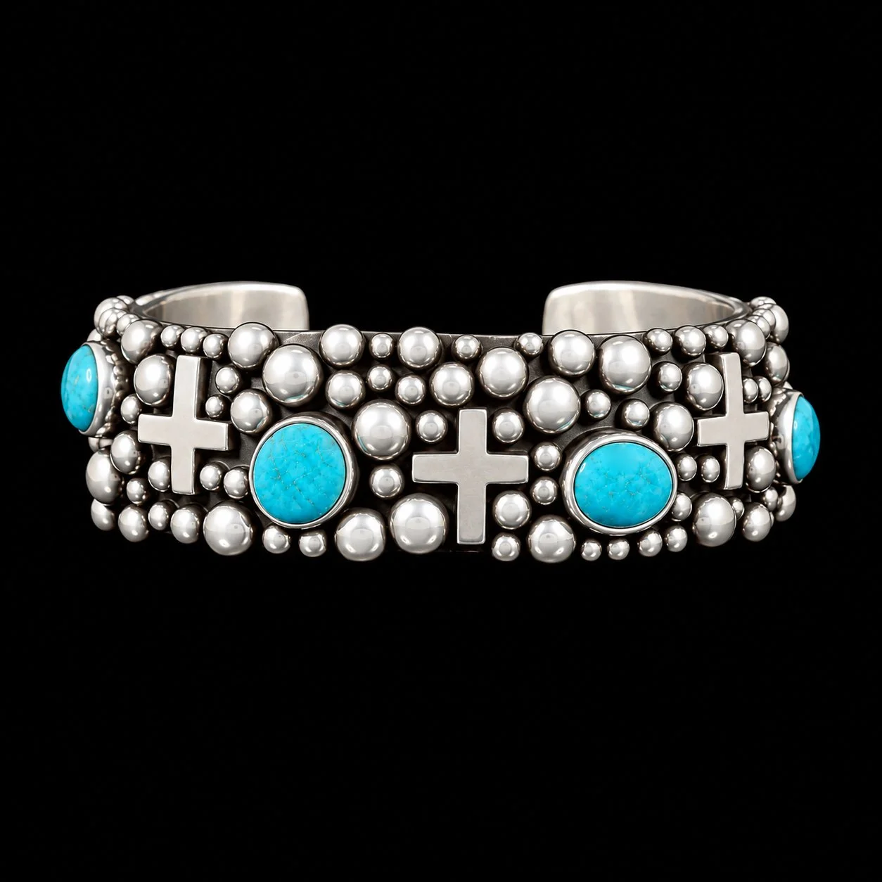 94-1006 Million Drops with Sleeping Beauty Truquoise Cuff Bracelet $1250.jpg