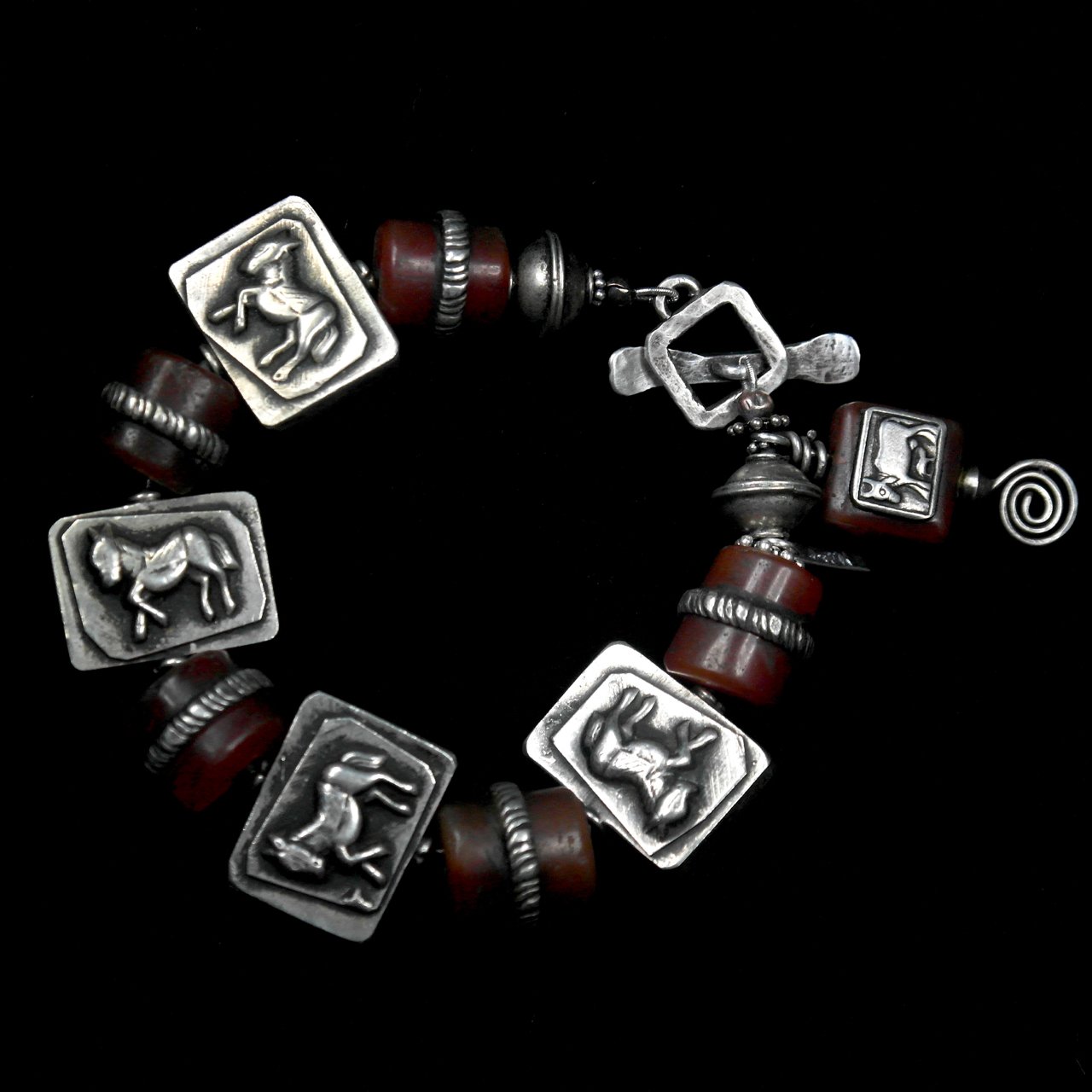45-1127 Margie Melby Tibetan Silver and Carnelian Beaded Bracelet $495-1.jpg