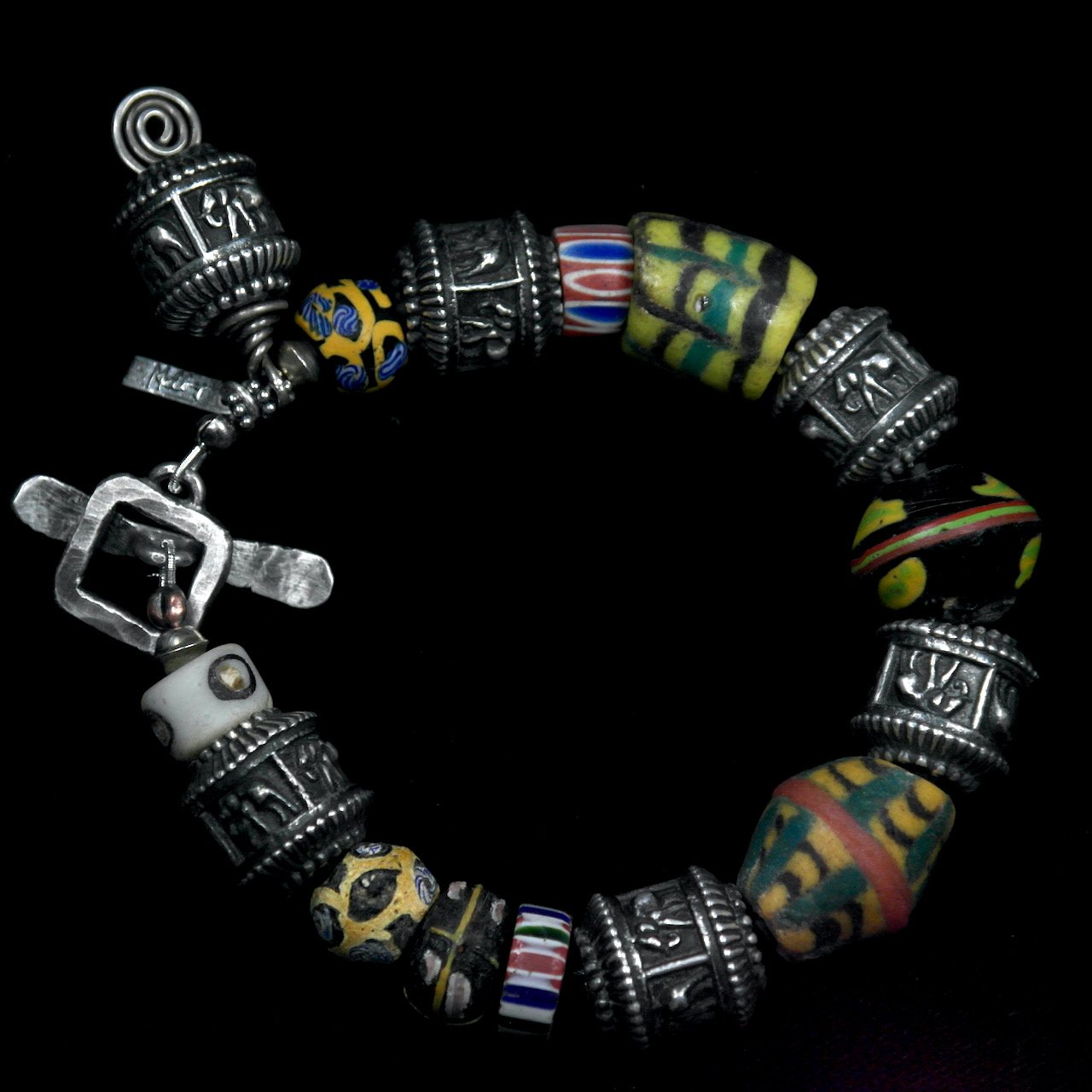 45-1124 Margie Melby Tibetan and Clay Beaded Bracelet $495-2.jpeg