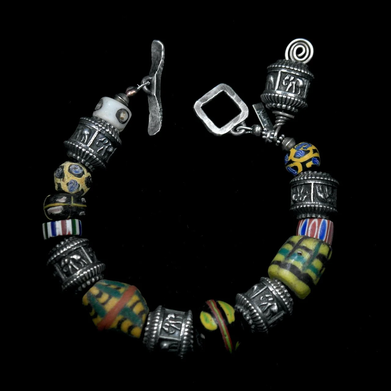 45-1124 Margie Melby Tibetan and Clay Beaded Bracelet $495-1.jpeg