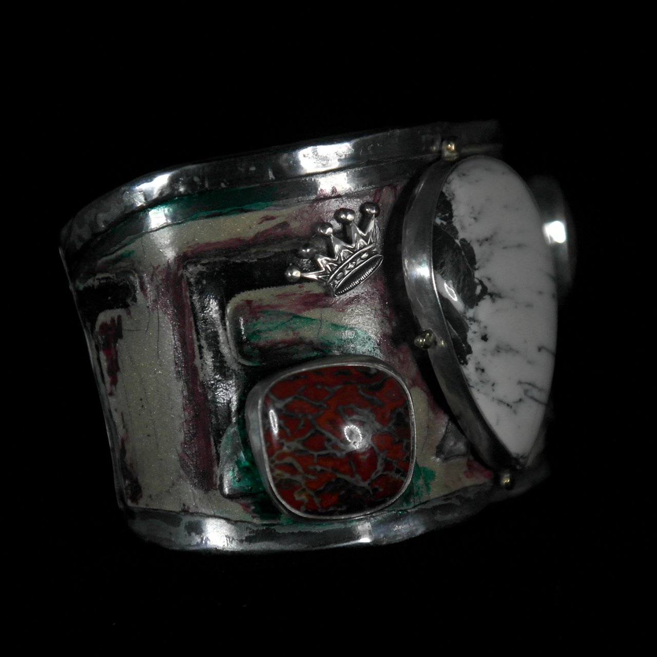 182-136 Kit Carson %22GIG Em%22 White Buffalo and Jasper Cuff Bracelet $750-2.jpg