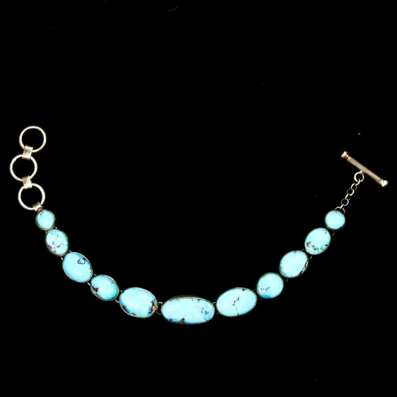 94-1003 Sterling Silver with Golden Hill Turquoise Link Bracelet $1250.jpeg