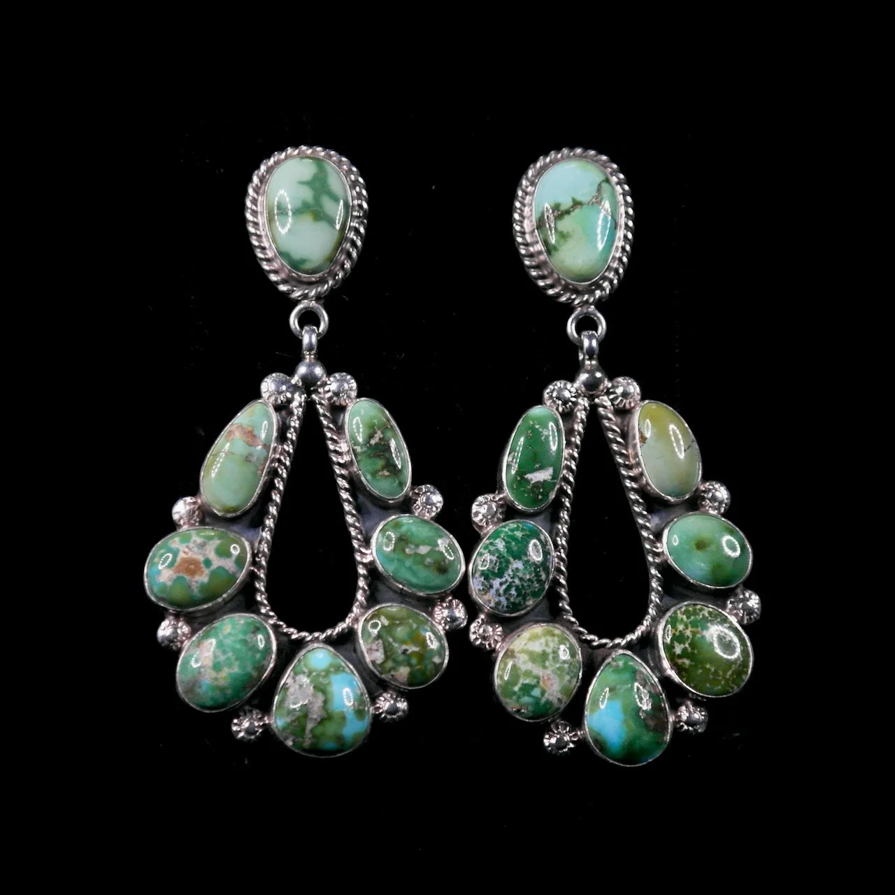 61-623 Sterling Silver Sonoran Gold Turquoise Post Earrings $595.jpeg