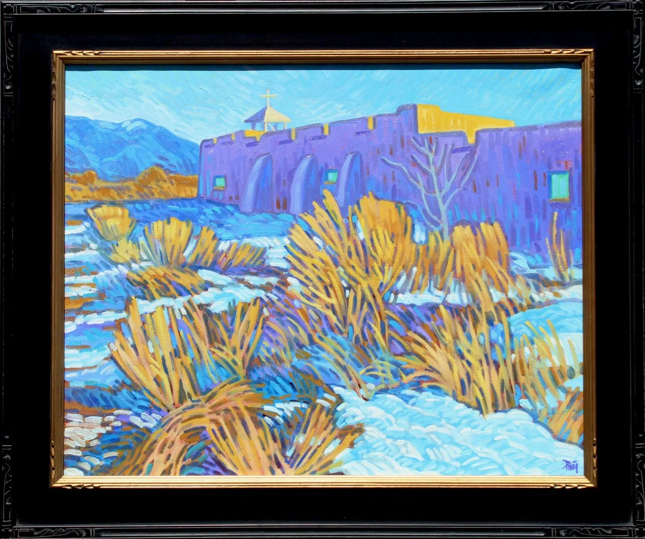 170-100 Brad Price %22Winter at Taos Morada%22 $3800-framed.jpg