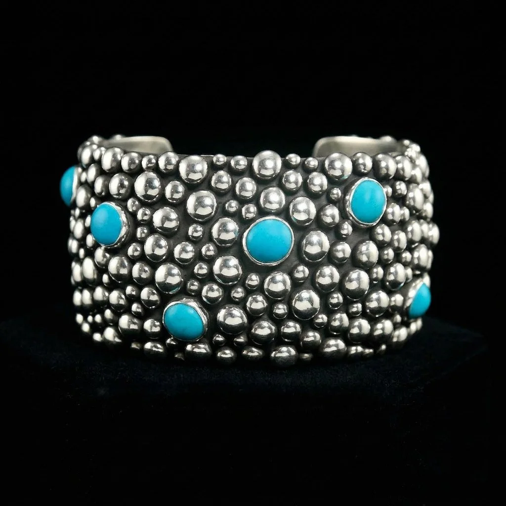 94-1004 Million Drops with Sleeping Beauty Turquoise Cuff Bracelet $2555.jpeg