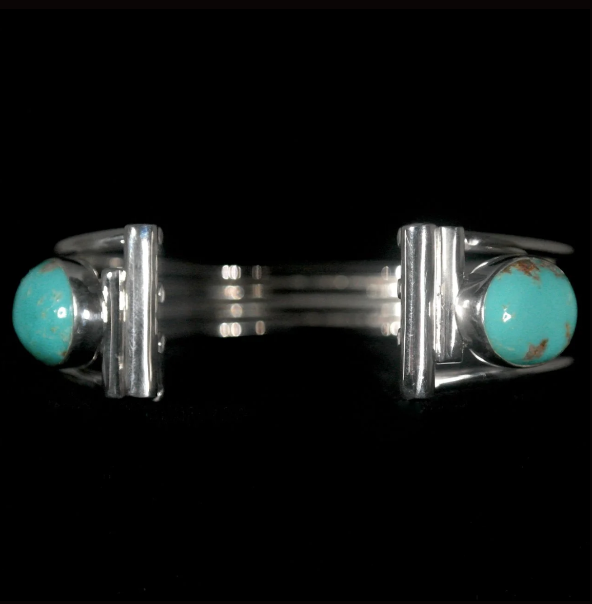 50-823 Lilly Barrack Turquoise and Sterling Silver Open Cuff Bracelet $625.png