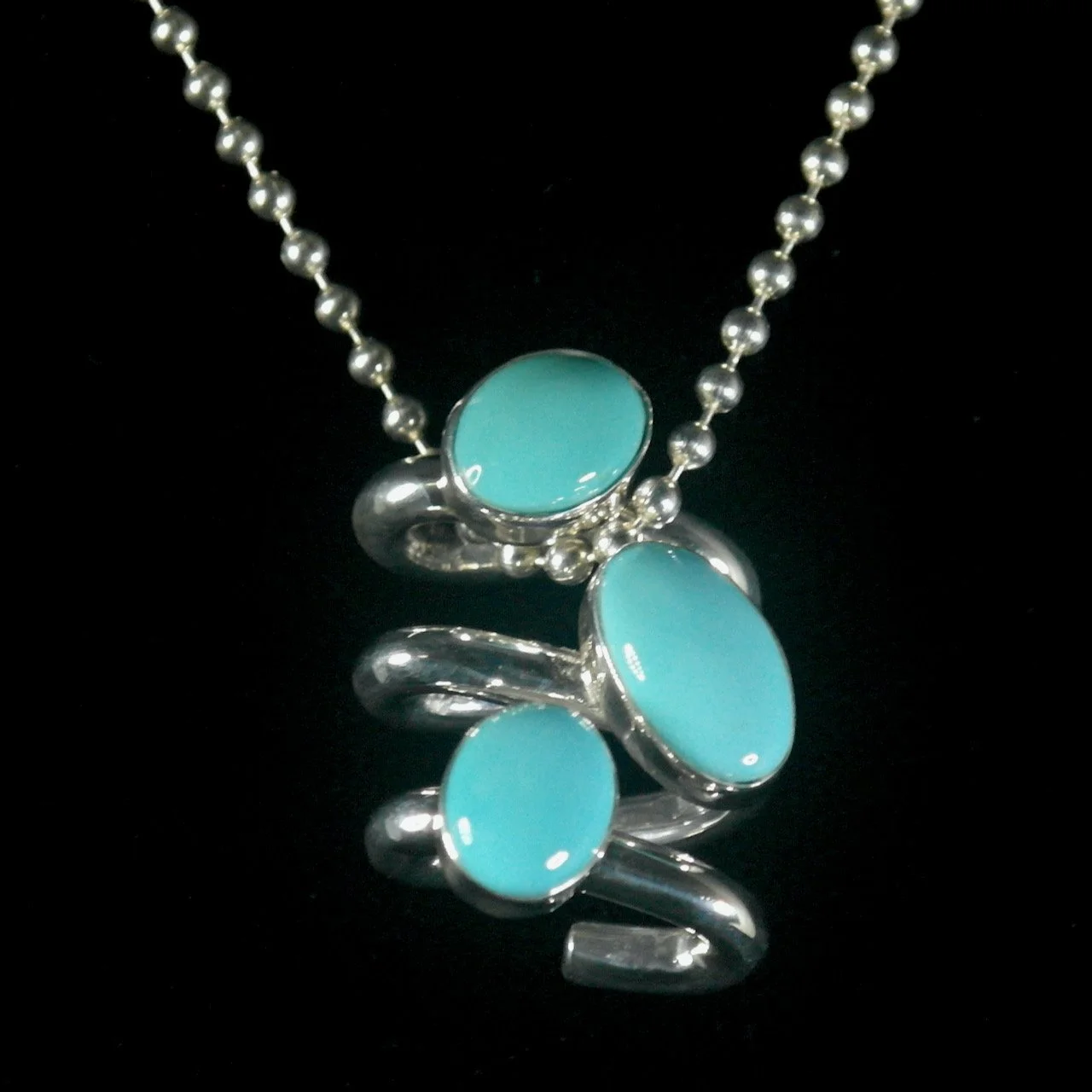 50-888 Sterling Silver with Three Turquoise Stone Necklace $378.jpeg