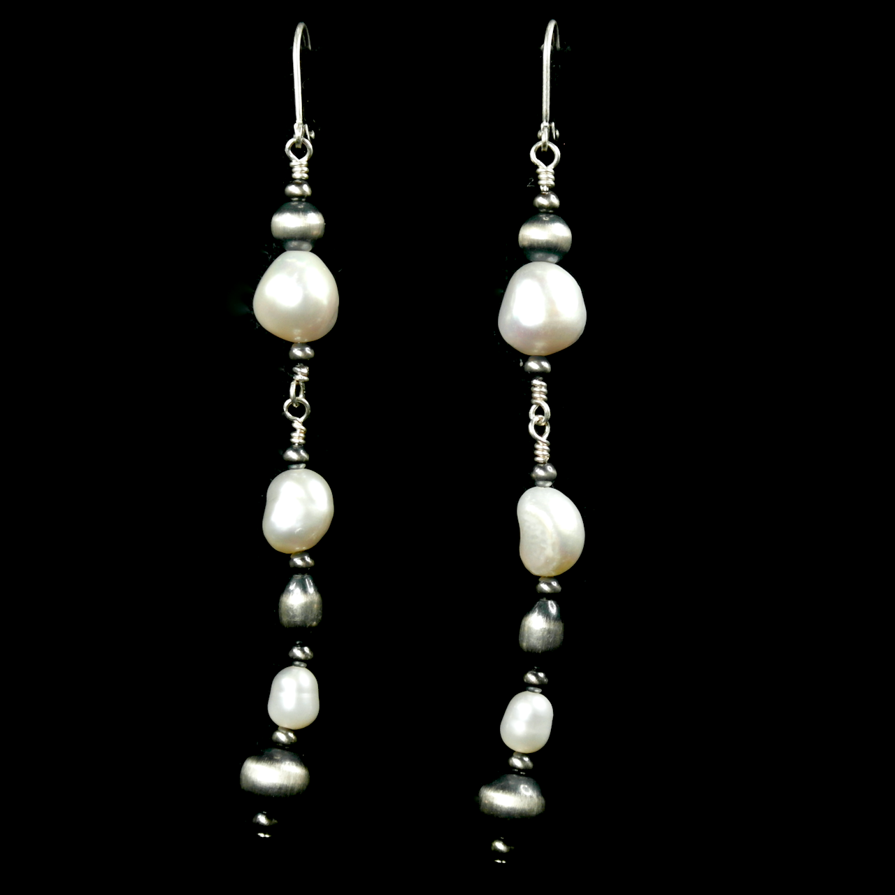 94-957 Sterling Silver Navajo Pearl with Pearls Earrings $68.png