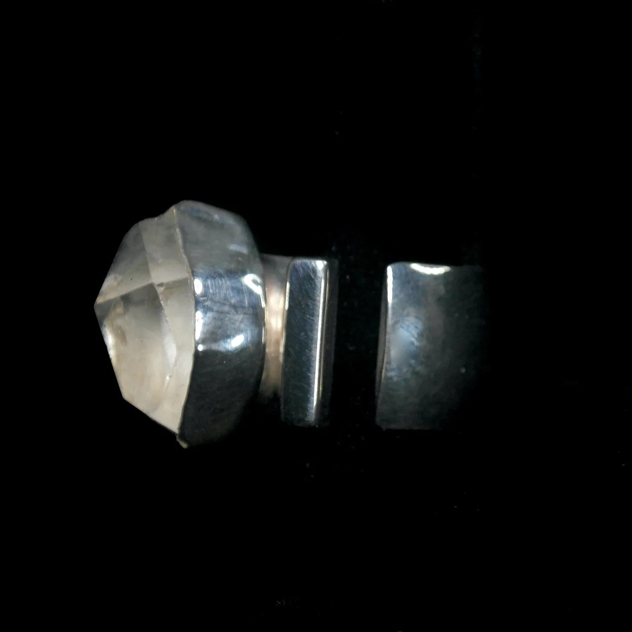 50-1003 Lilly Barrack Sterling Silver with Herkimer Diamond Ring $375-side.jpeg