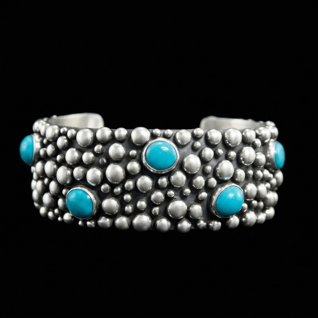 94-1005 Million Drops with Sleeping Beauty Turquoise Cuff Bracelet $1475-enhanced.jpeg