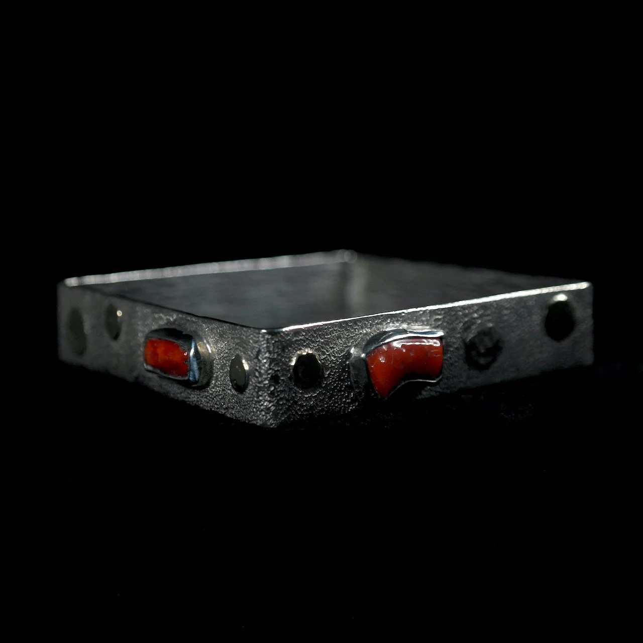 230-4 Monroe Jackson Sterling Silver, 14k Gold, and Coral Square Bracelet $1250.jpeg