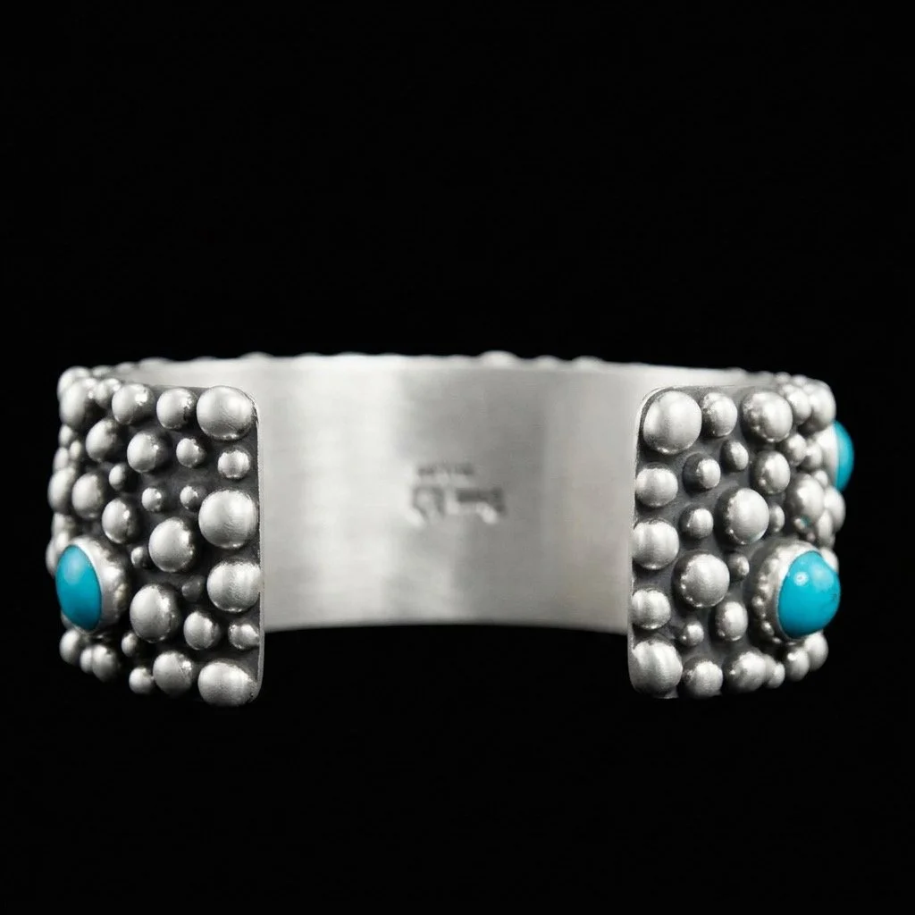 94-1005 Million Drops with Sleeping Beauty Turquoise Cuff Bracelet $1475-enhanced-back.jpeg