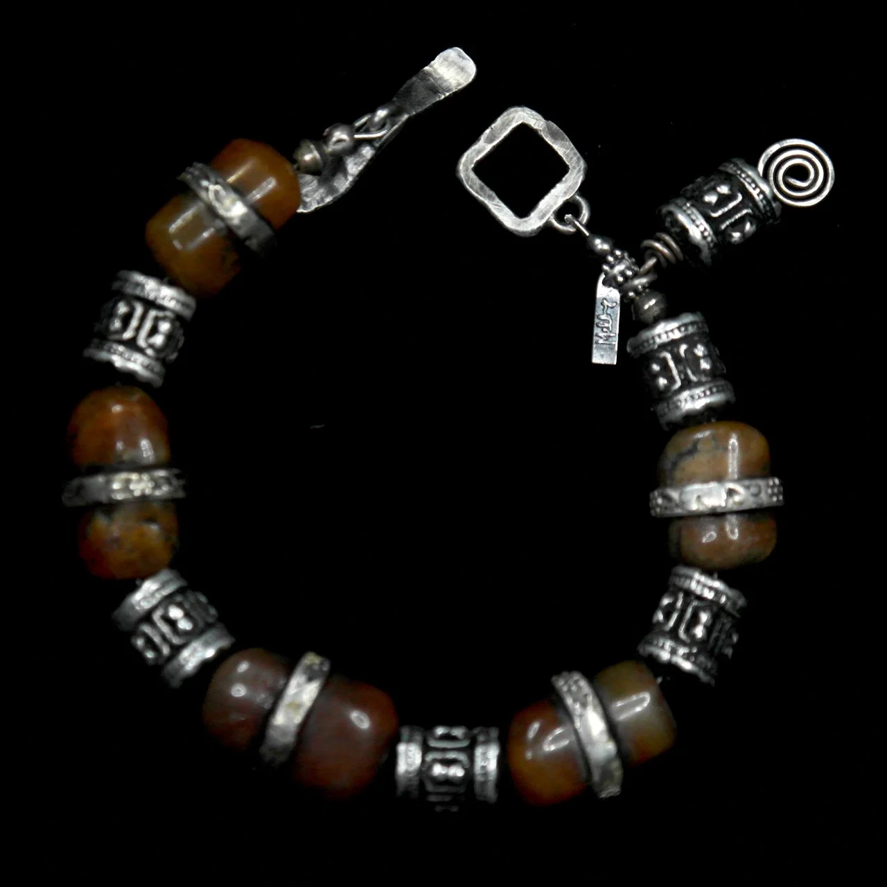 45-1131 Margie Melby Sterling with Yellow Jasper Beaded Bracelet $495-1.jpg