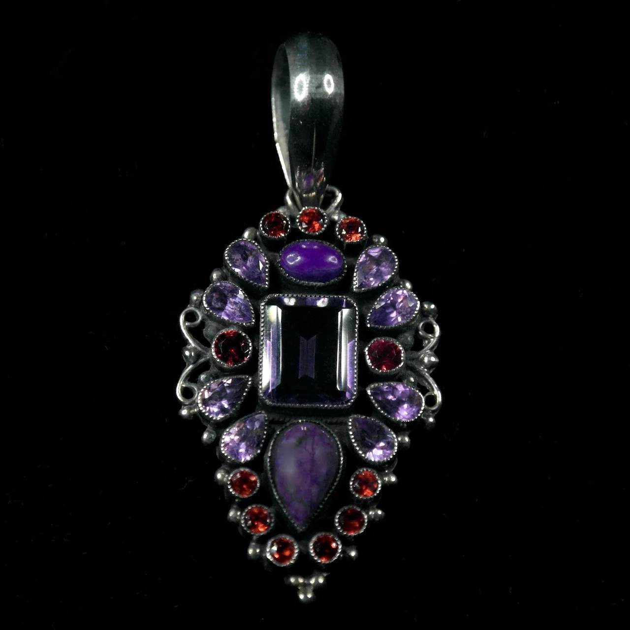 230-2 Leo Feeney Amethyst, Sugilite, and Garnet Pendant $995.jpeg