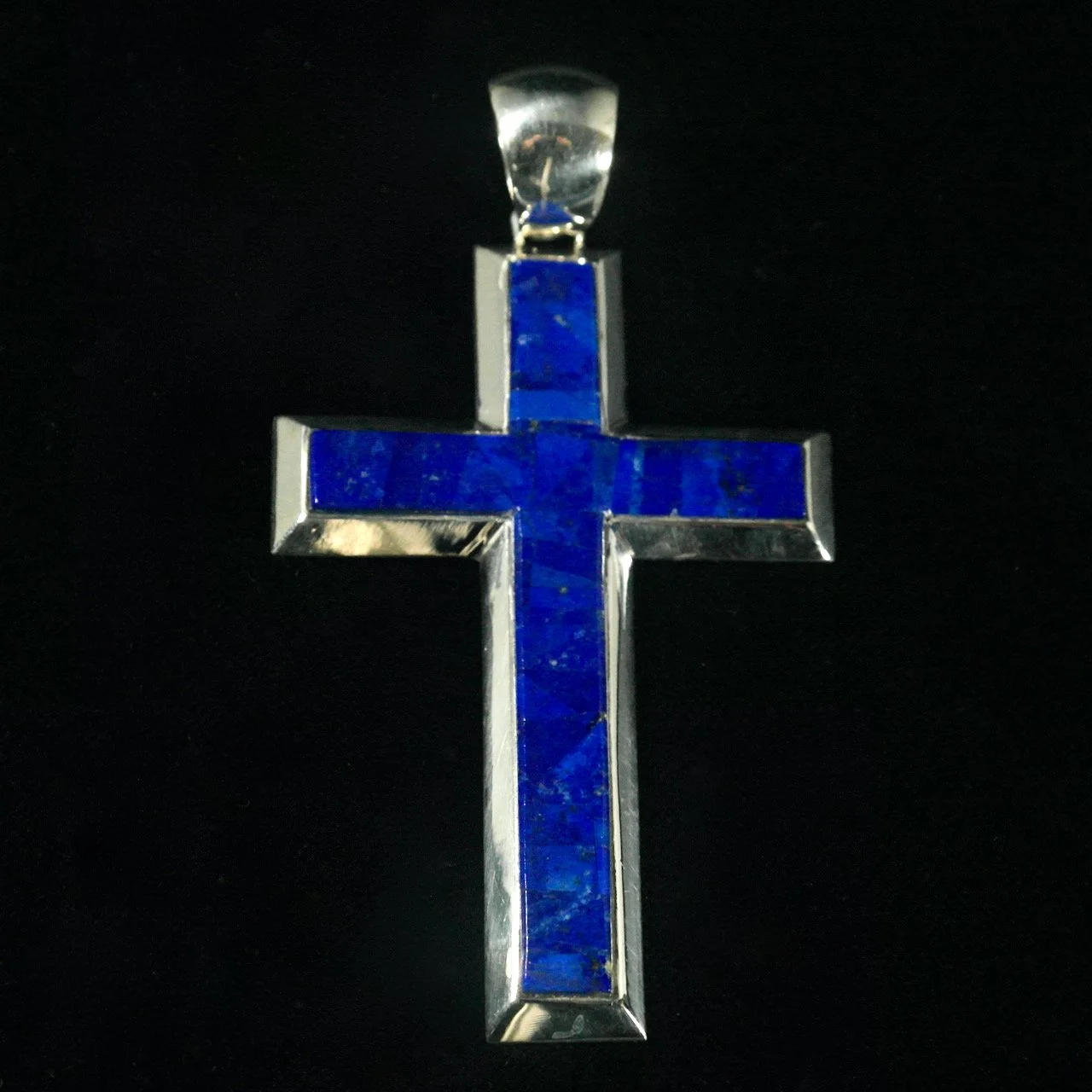 60-768 Sterling Silver with Lapis Cross Pendant $575.jpeg