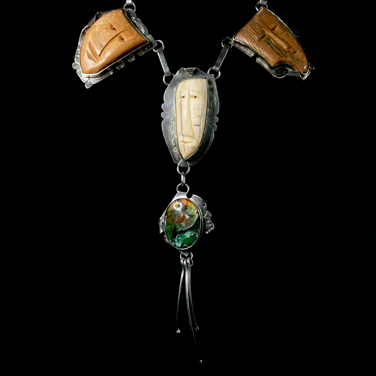 Buddy Lee SS Fossilized Mastadon and Jasper Necklace Jasper Pendant$3500.png