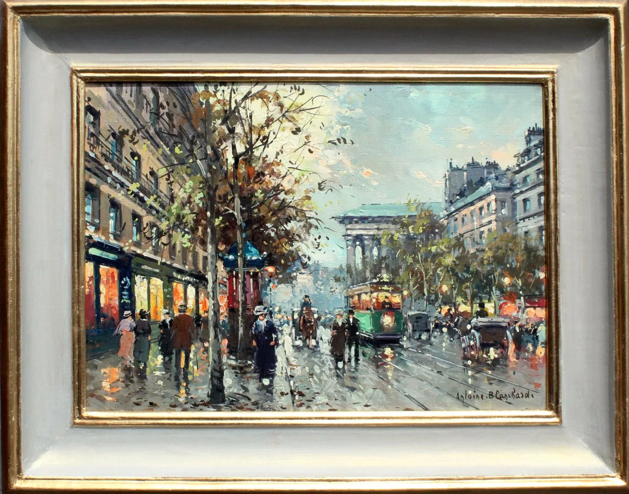 78-211 Antoine Blanchard %22Boulevard de la Madeleine%22 $12000-framed.jpg