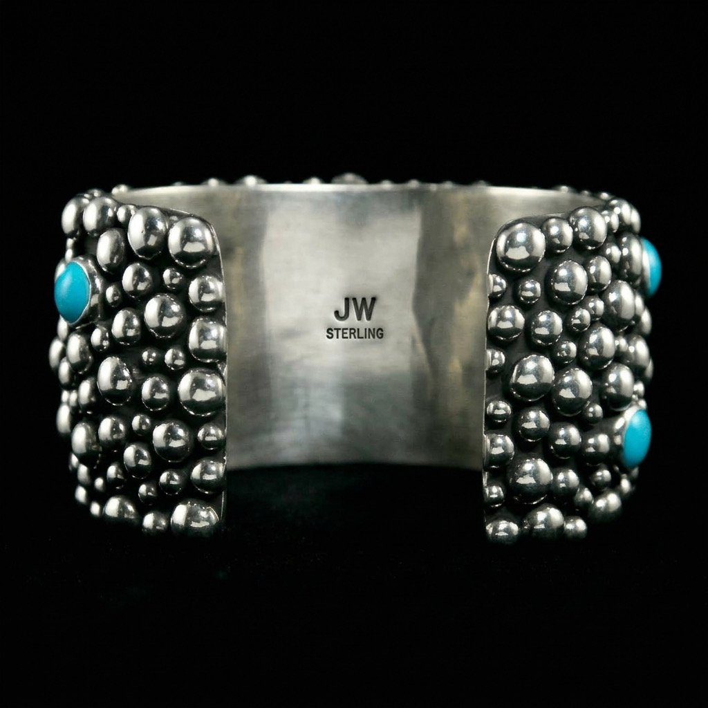 94-1004 Million Drops with Sleeping Beauty Turquoise Cuff Bracelet $2555-back.jpeg