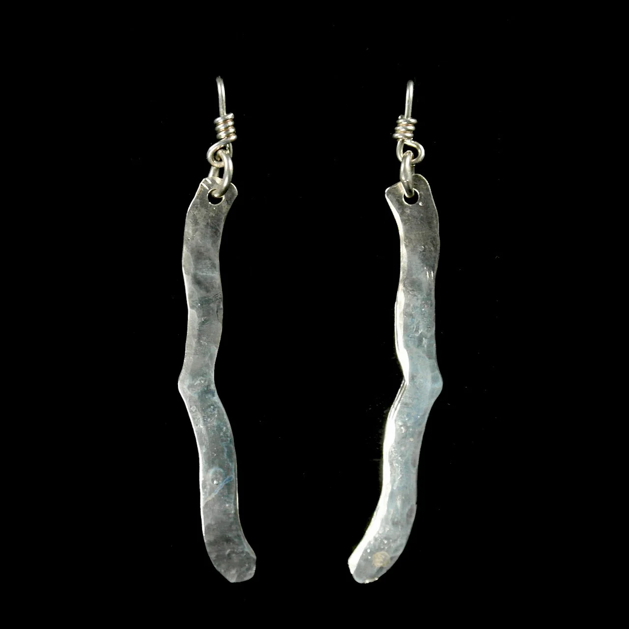 56-1225 Tony Davis Ingot Silver Wavy Bar Earrings $88.jpg