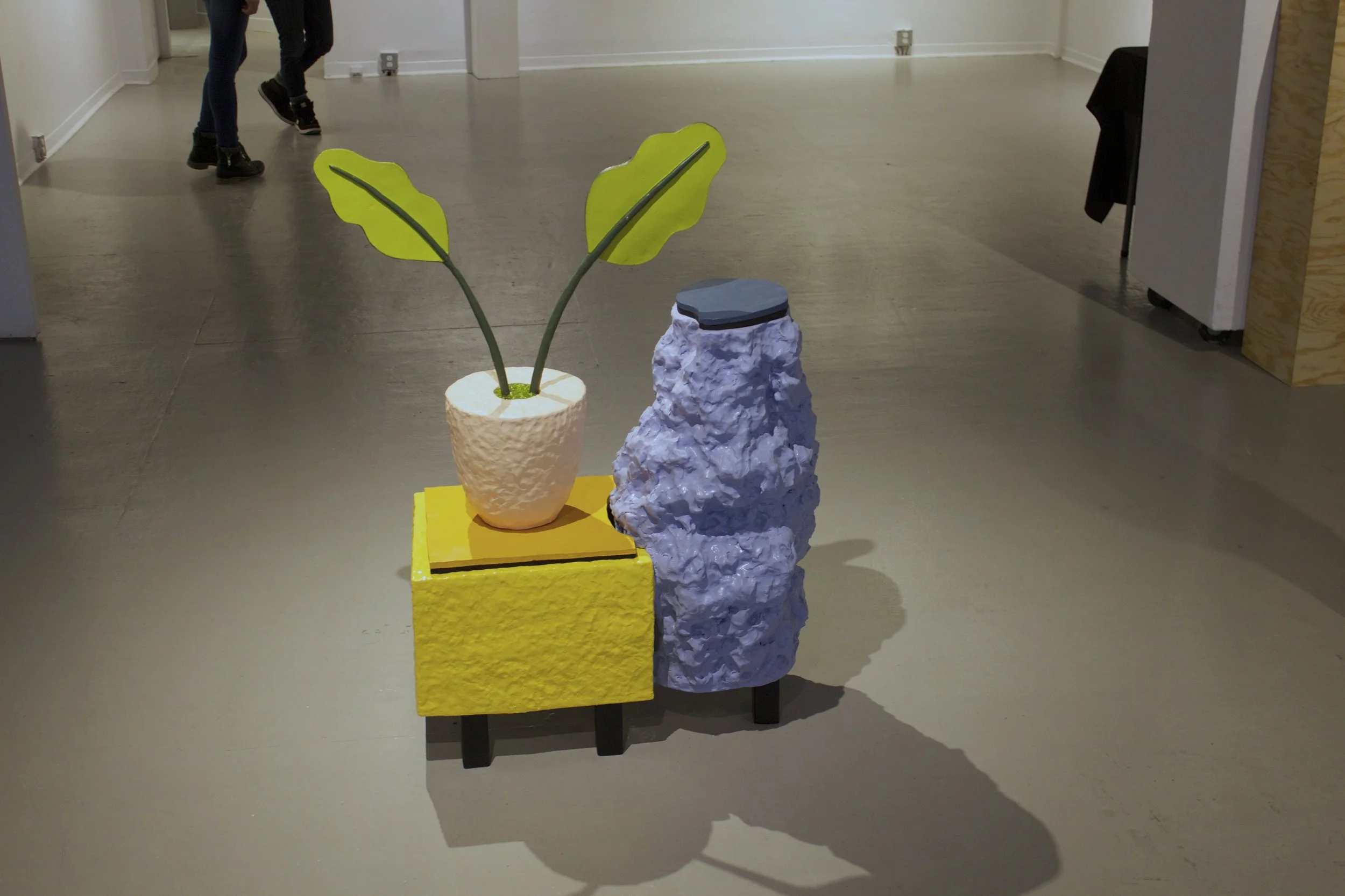 Living Space arrangement 3 2017 ceramic, glaze, paint, kiln furniture, foam tape weather stripping ' x 3' x 2'