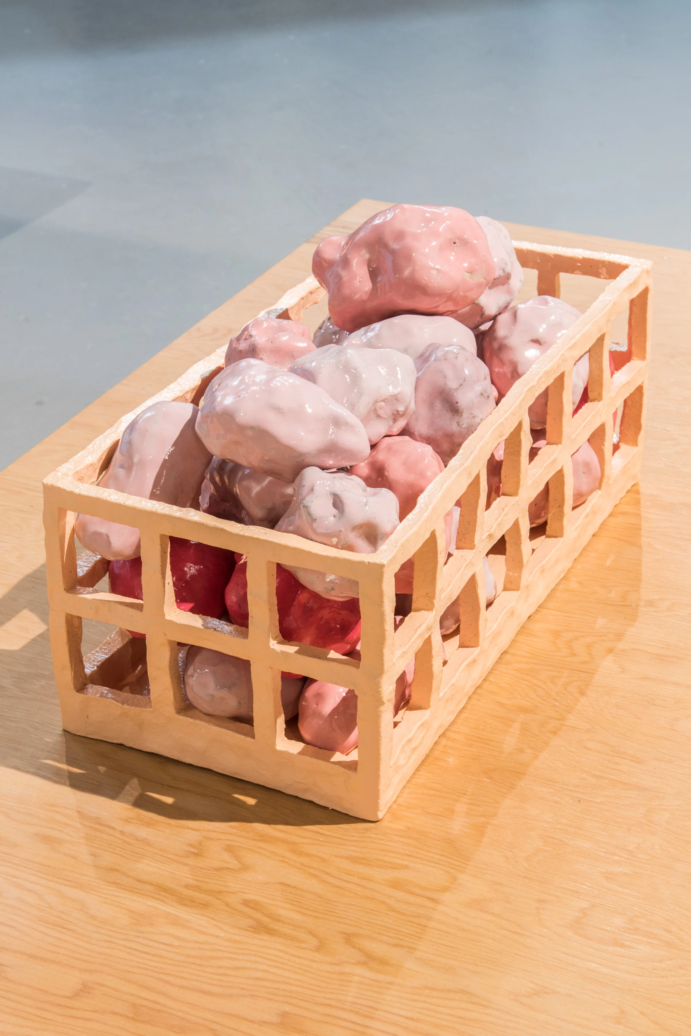 Fruit and Grid Box detail 2017 ceramic, paint, glaze 10" x 18" x 6"