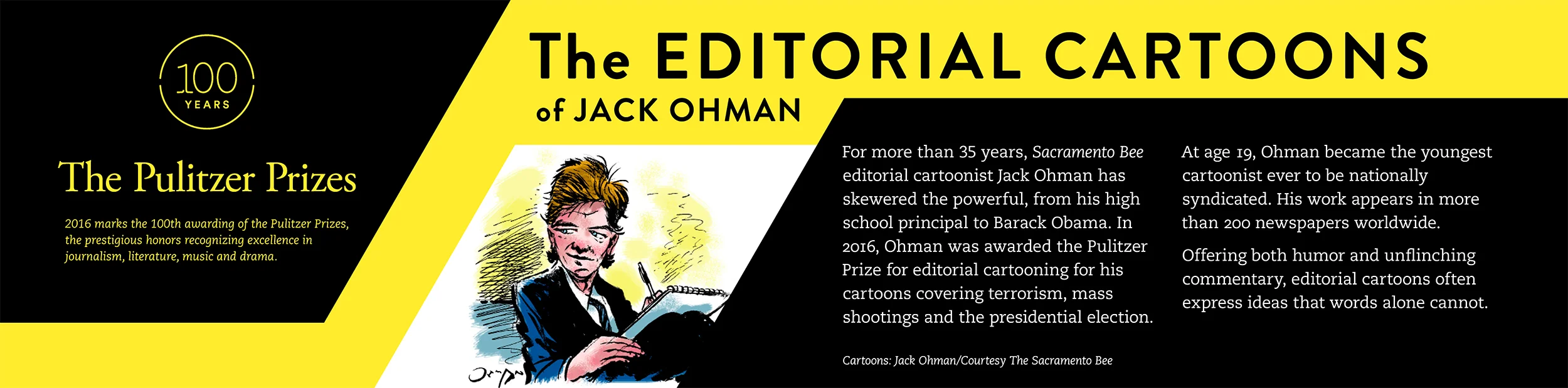 Leading graphic panel for Editorial Cartoon Rail