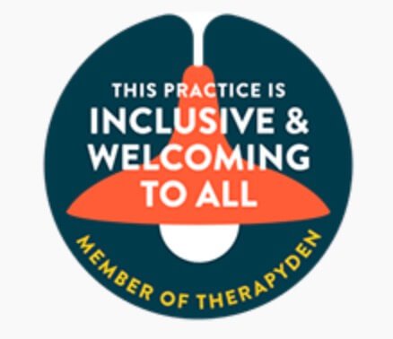 Proud member badge for TherapyDen, a progressive inclusive therapist directory.