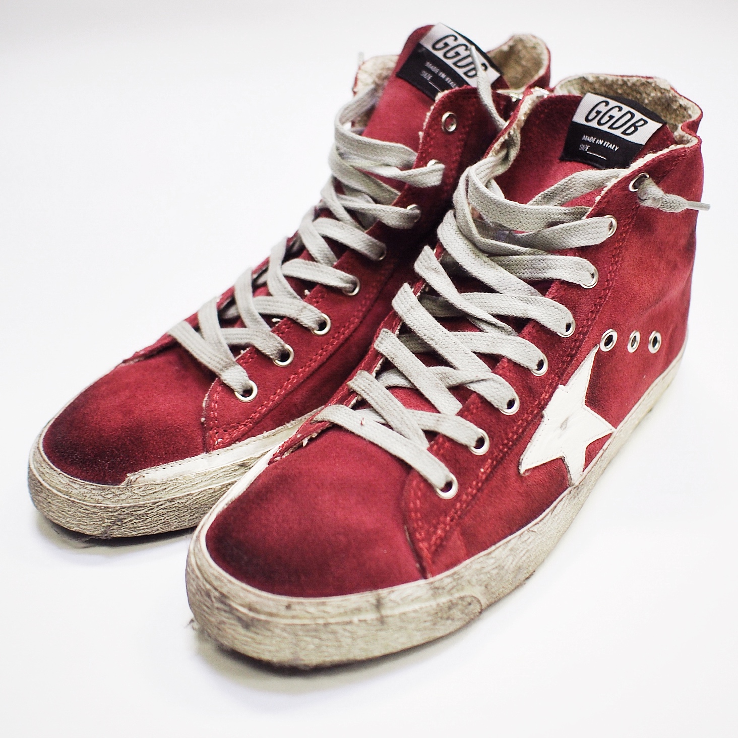 "Francy" Golden Goose suede high top sneakers. 