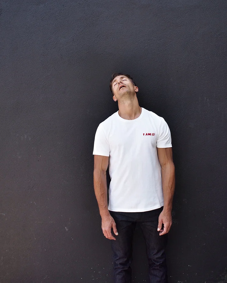 Ami PAris t-shirt with Officine Generale jeans. 
