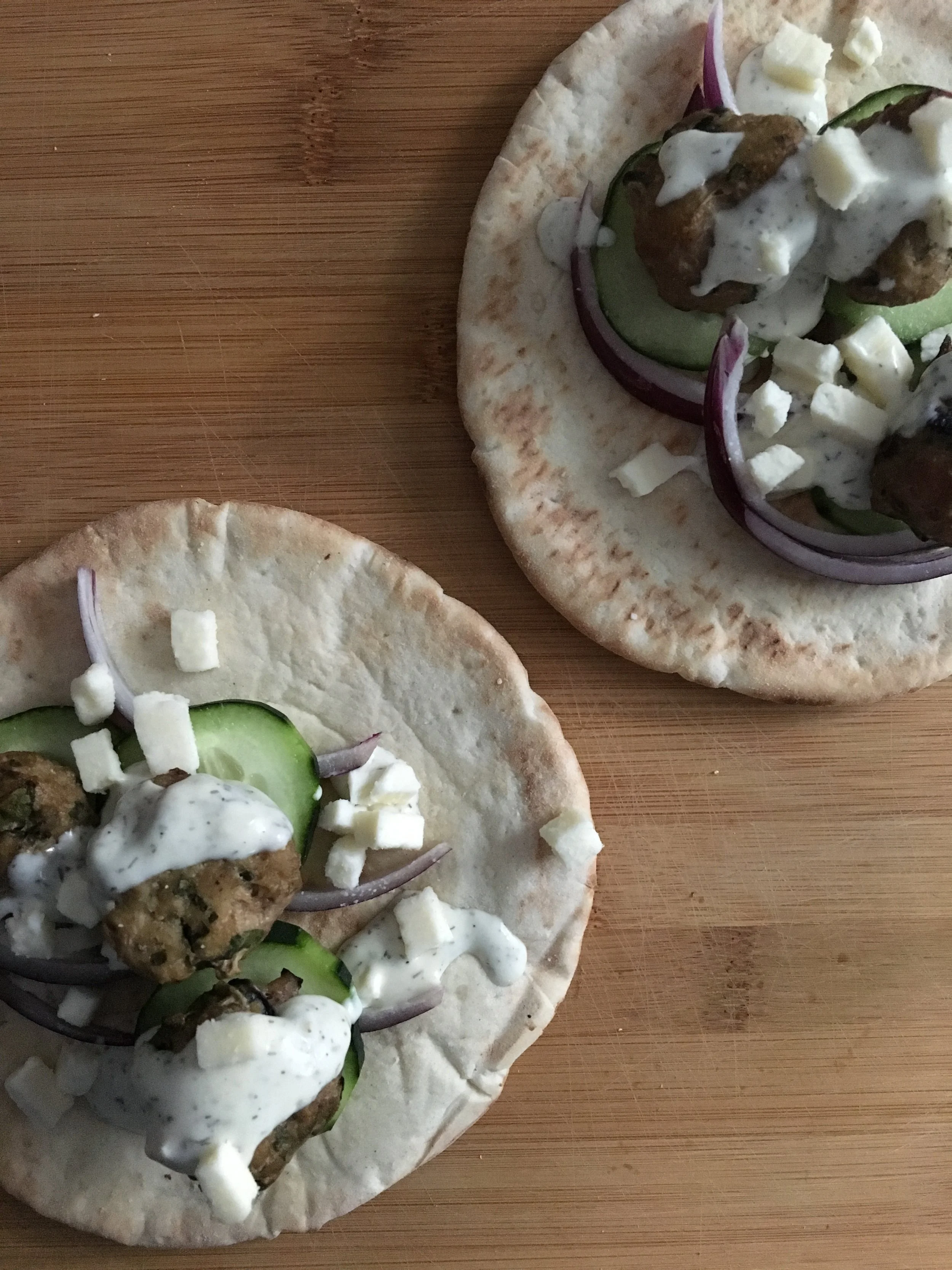 Greek Chicken Meatballs with Homemade Tzatziki