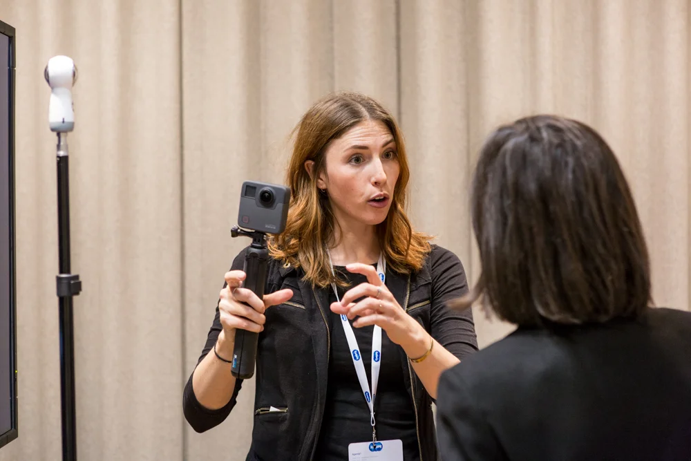 Showing my favorite 360 camera for journalism, the light, rugged, reliable and high-quality GoPro Fusion. It is the affordable 360 camera under $1000. Photo courtesy of Laura Garcia, www.lauragrb.com