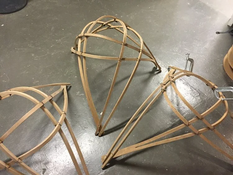 9. 3-piece weaved unit fastened using metal wires