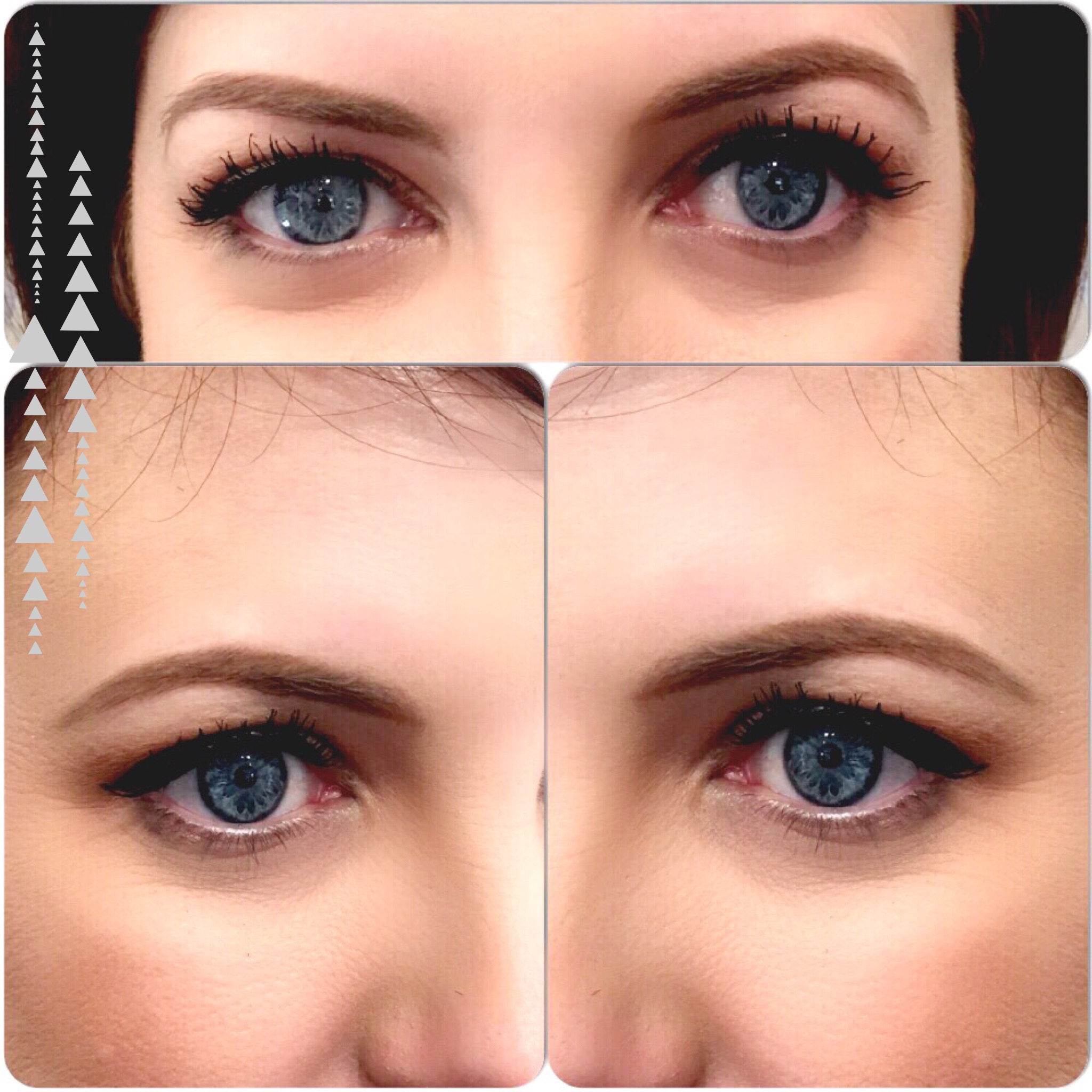 This is an example of a client of mine and how we fill her brows in for a natural look!! I used pencil here in two complimentary colors.