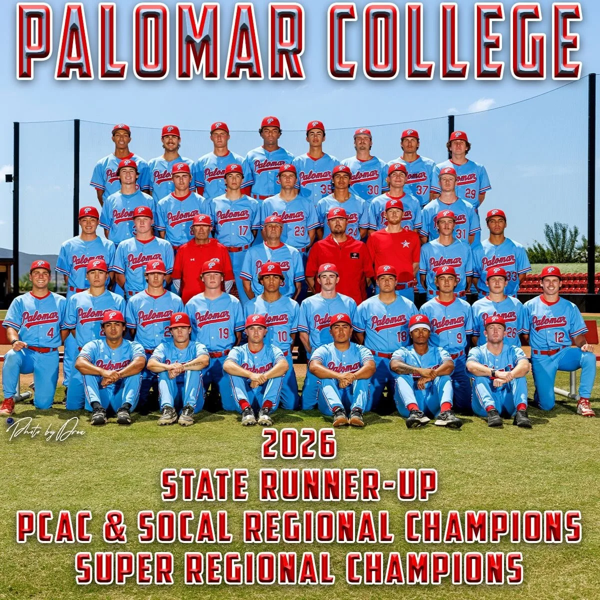 These men had one heck of a season. State Runner-Up! They should be very proud. With a conference record of 23-2 and an overall record of 43&ndash;8, that is one for the books. 2026 SoCal FINALS CHAMPIONS to boot! Congratulations to Palomar College b