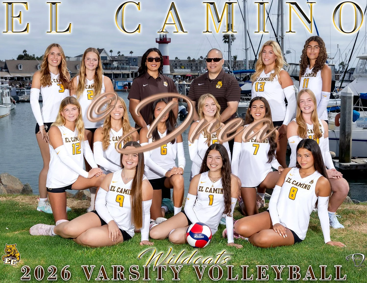 El Camino High School Varsity Volleyball Team Picture Day Portrait | Oceanside Sports Photographer