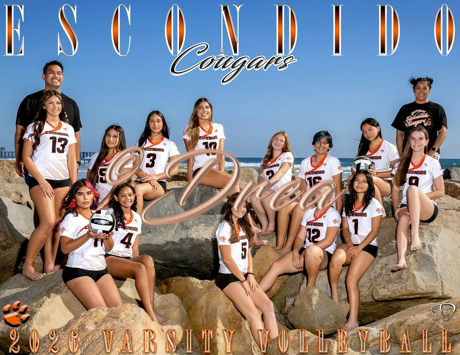 Escondido High School Varsity Volleyball Team Picture Day Portrait | Escondido Sports Photographer