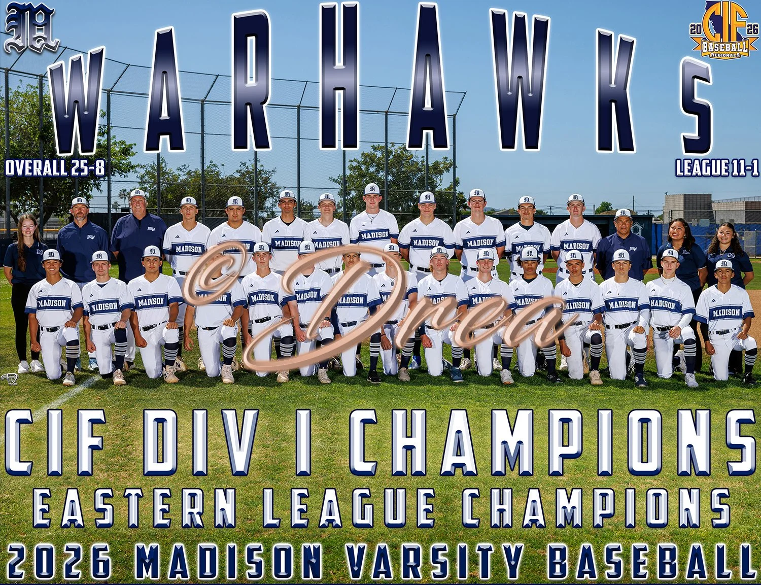 Madison High School Varsity Baseball CIF Championship Picture Day Portrait | San Diego Sports Photographer