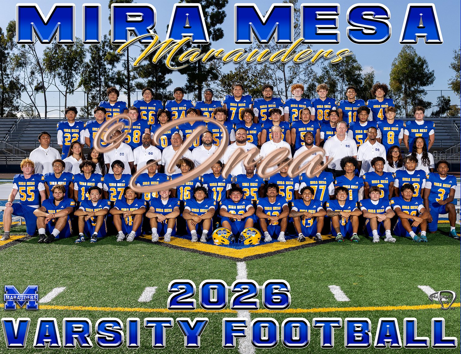 Mira Mesa High School Varsity Football Portrait | San Diego Sports Photographer