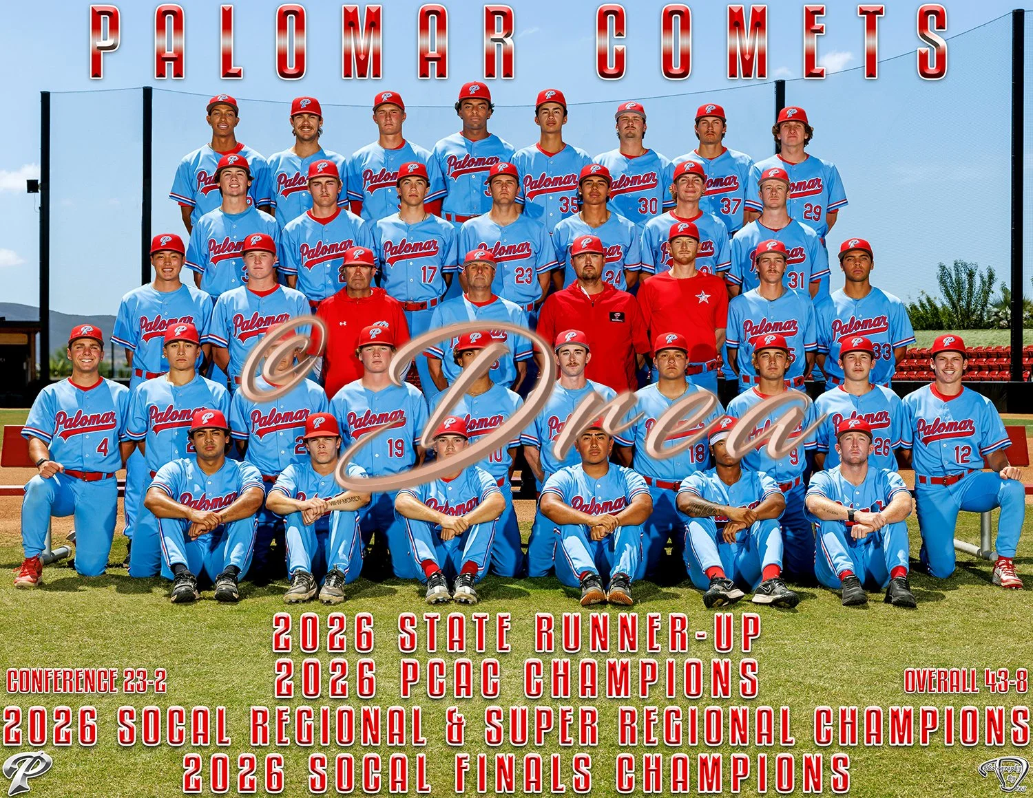 Palomar College Baseball State Runner-Up Team Picture Day Portrait | San Marcos Sports Photographer