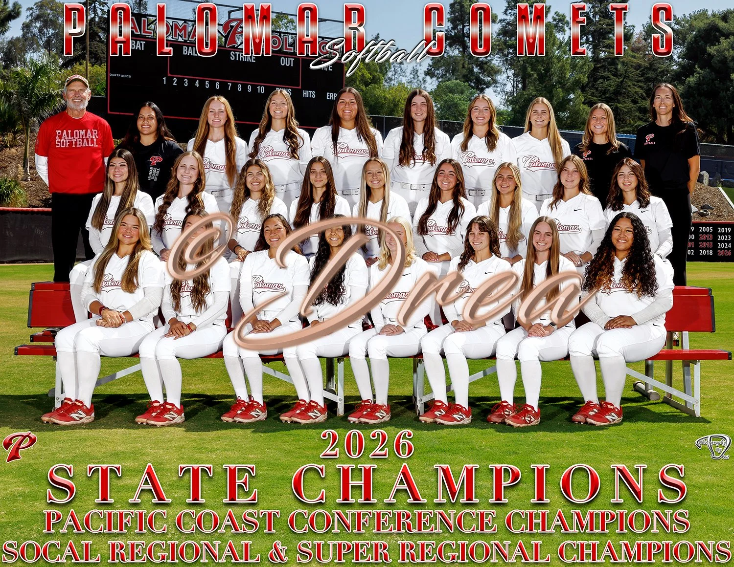 Palomar College Softball State Champions Team Picture Day Portrait | San Marcos Sports Photographer
